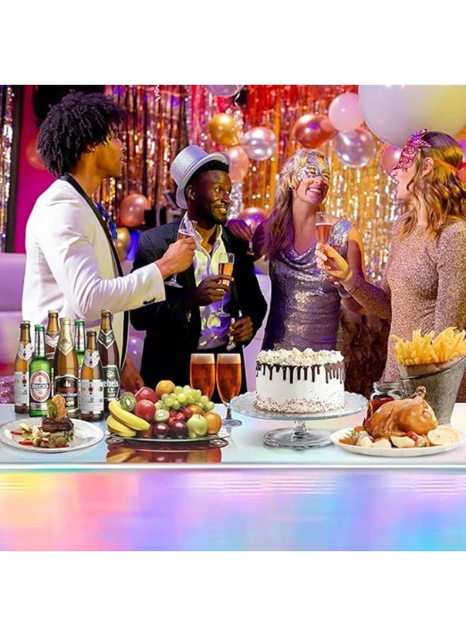 DUNISO 6 Pieces Iridescence Plastic Tablecloths, Disposable Laser Holographic Table Covers, Holographic Foil Tablecloth, Rectangle Party Table Cloth for Birthday,Parties, Weddings, and Events Decorations (137*183cm) - Image 3